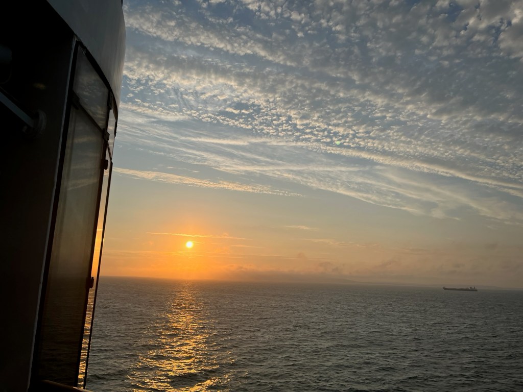 Sun setting over the sea 